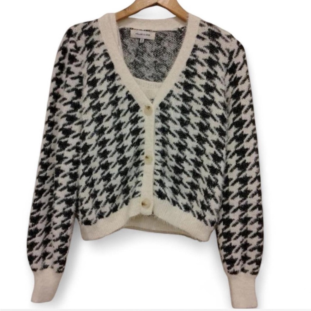 Preppy Academia Soft Houndstooth Cardigan And Tank Womens S Runs Big ModCloth